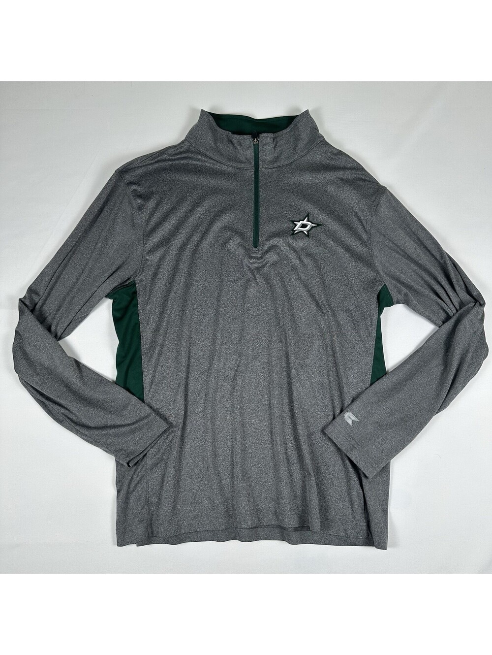 Dallas Stars Mens L Colosseum 1/4 Zip Pullover Gray Green NHL Hockey Jacket